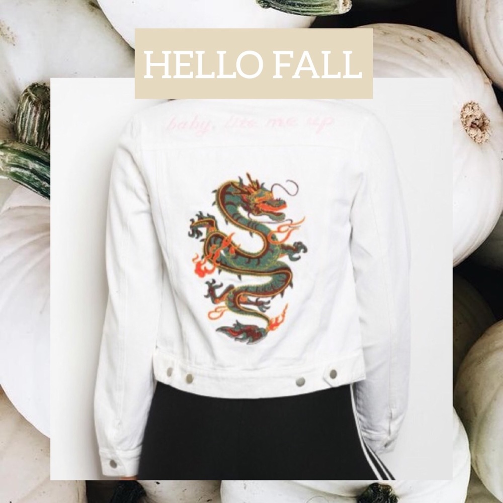 🍂 White Denim Jean Jacket